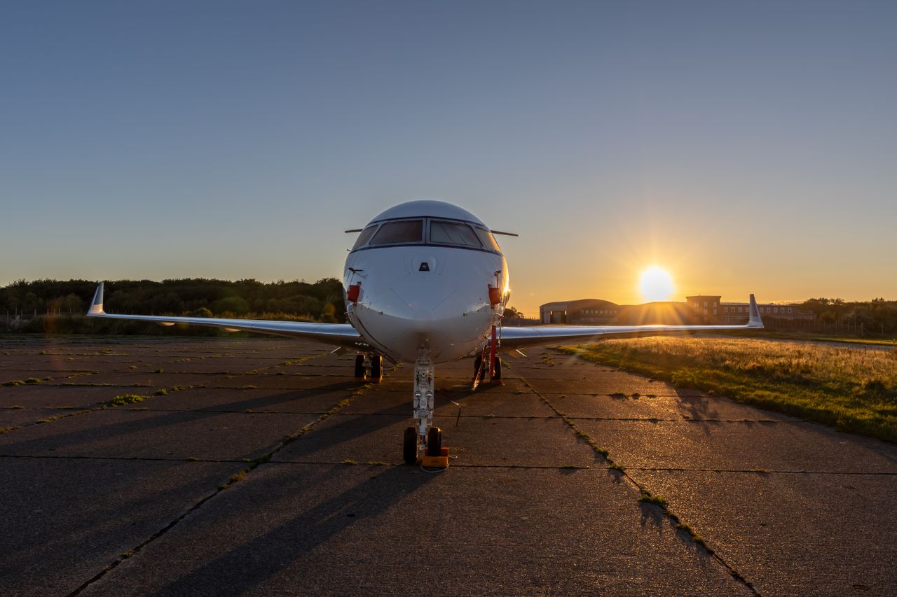 Business jet on the tarmac